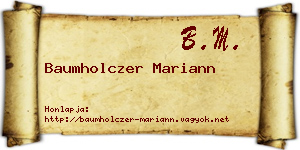 Baumholczer Mariann névjegykártya